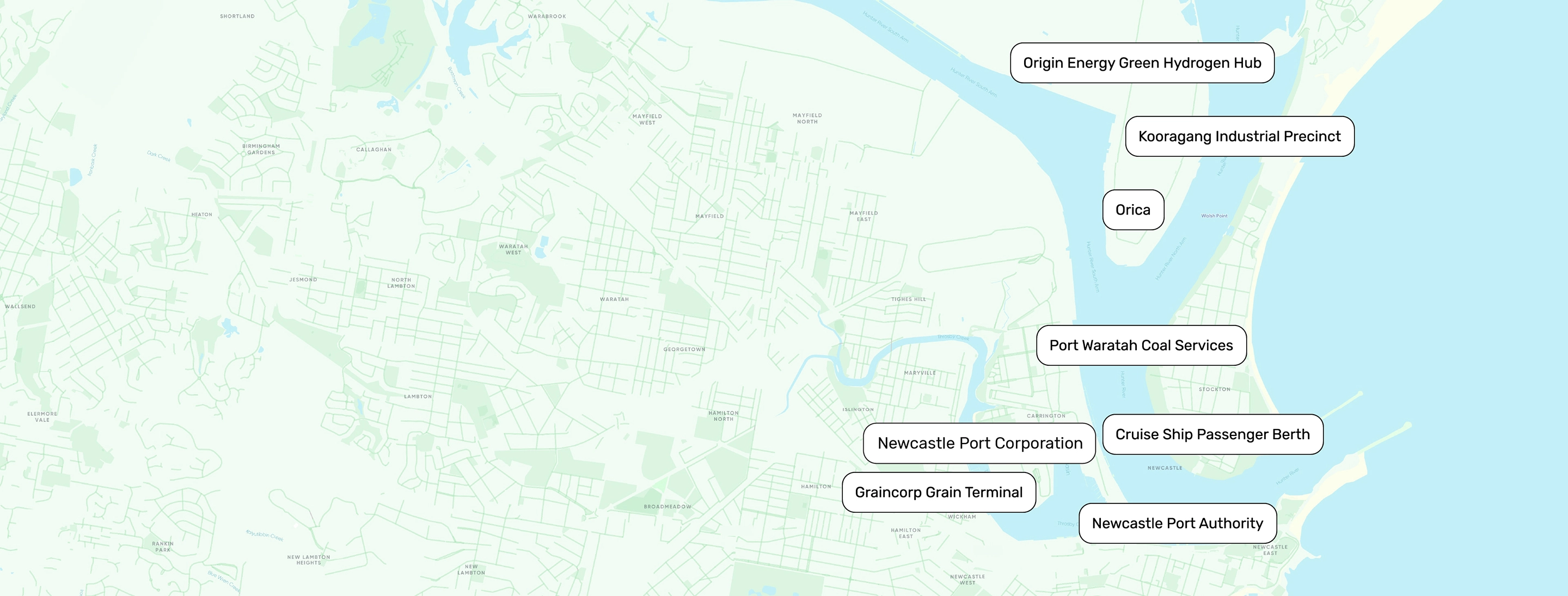Map of Port of Newcastle