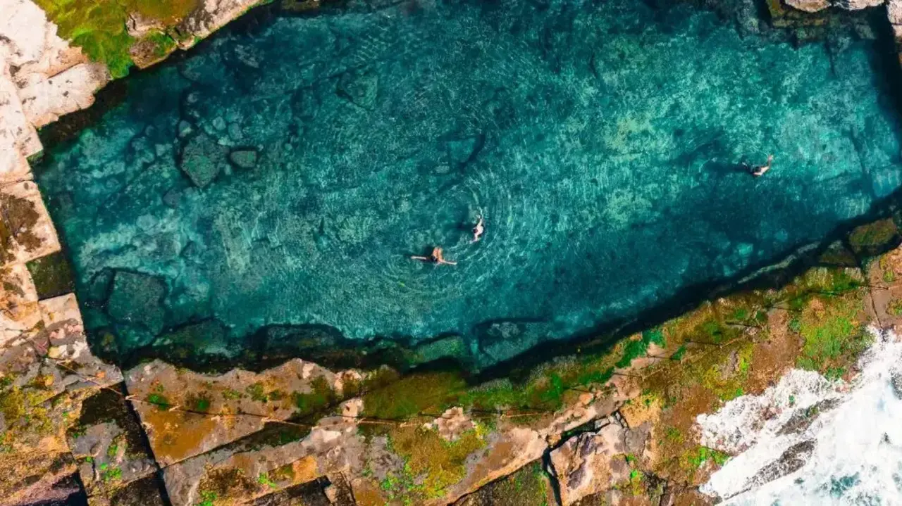An aerial view of the Bogey Hole