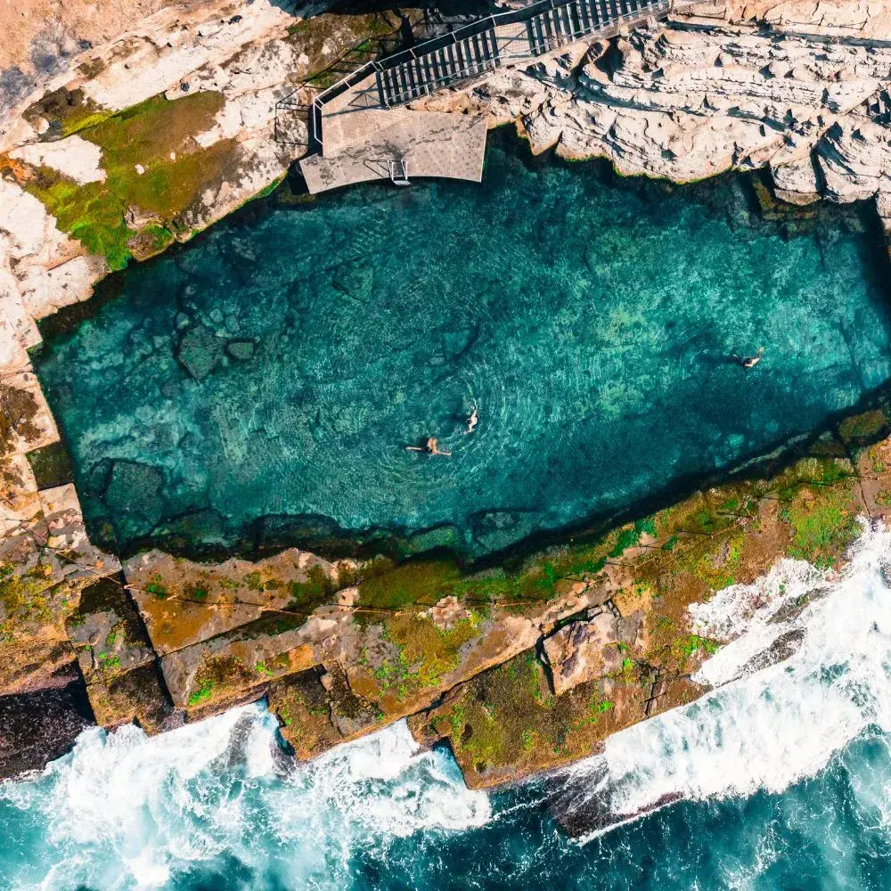 An aerial view of the Bogey Hole