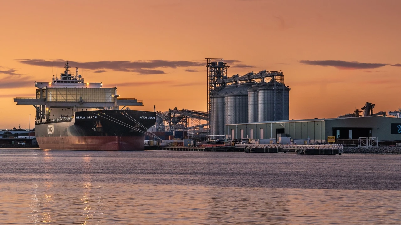 A ship at Newcastle Port